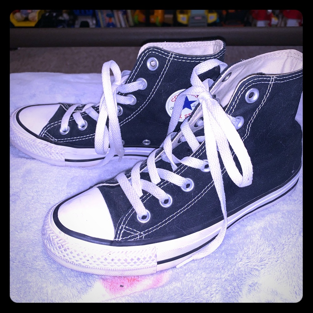 Converse high top black size 6